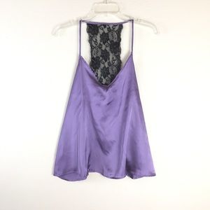Mickey & Joey Lace Purple Spaghetti Strap Tank